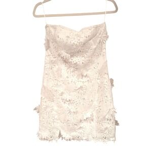 VICI Collection White Lace Strapless Mini Dress Sweetheart Neckline Size Medium